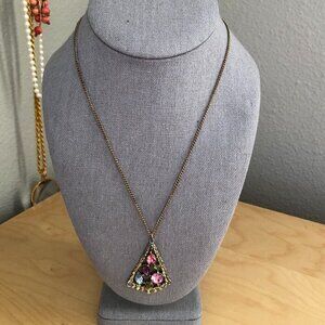 Vintage Rhinestone Drop Necklace